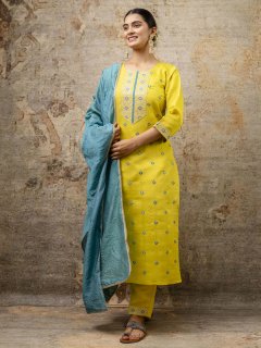 Kurta and Pant Sets Silk Blend Fabric