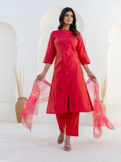 Suhani Rani Pink Silk Blend Women Ethnic Suit Sets