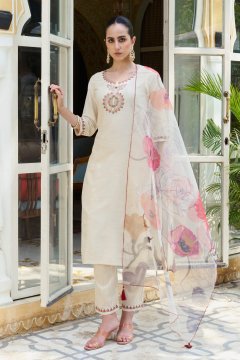 Women Kurta and Pant Sets Cotton Silk Fabric Sale pr