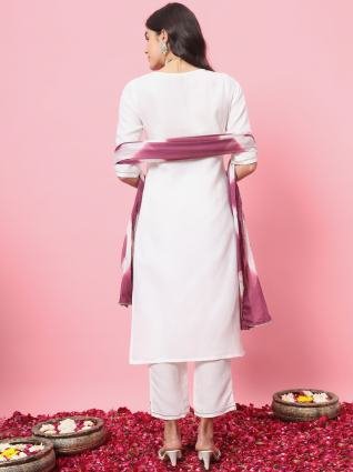 Ivory Blossom Embroidered Kurta Pant Set