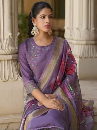 Viscose Silk Embroidery Straight Kurta Pant with Dupatta Suits