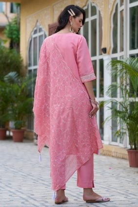 Women Kurta and Pant Sets Silk Blend Fabric